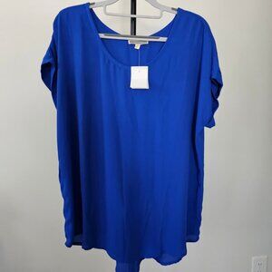 Pleione. Blouse. Size L.  Royal Blue